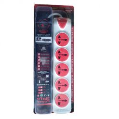 Power Pac 5 Port Diamond Power Strip Red