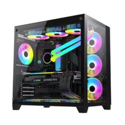 PC Power iceberg pp-h40 argb atx desktop gaming casing (black)