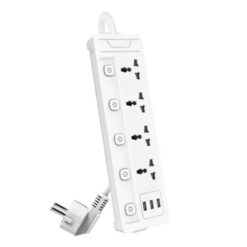 Deli ET410 2 Pin 3 Port 2 Meter Power Strip