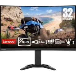 Lenovo G32qc-30 32" 165Hz QHD Curved Gaming Monitor