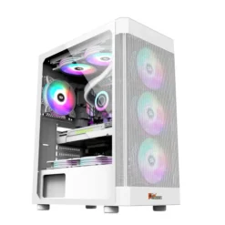 PC Power PG-H350 WH Icy Mesh ATX Mid Tower Gaming Casing