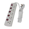 Nano MBS 405 5-Port Power Strip White (3 Pin Power Plug)